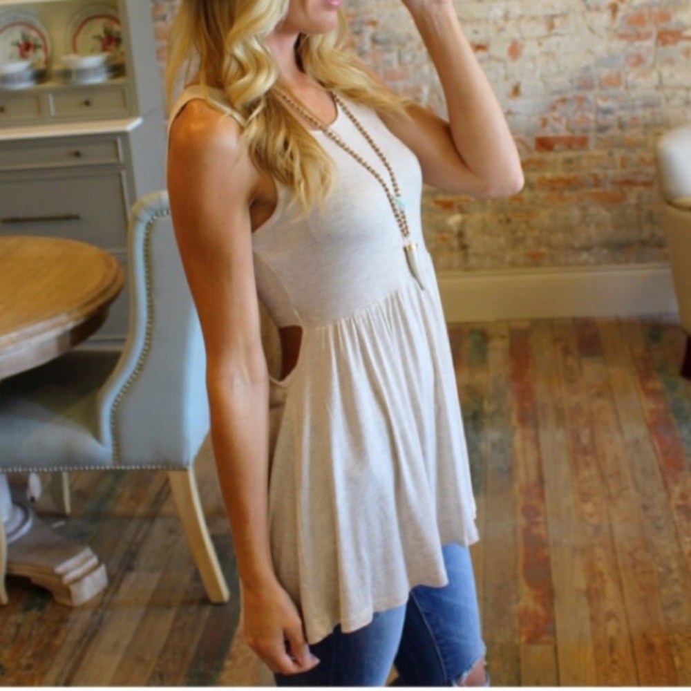 Oatmeal Tank with Built in Bandeau